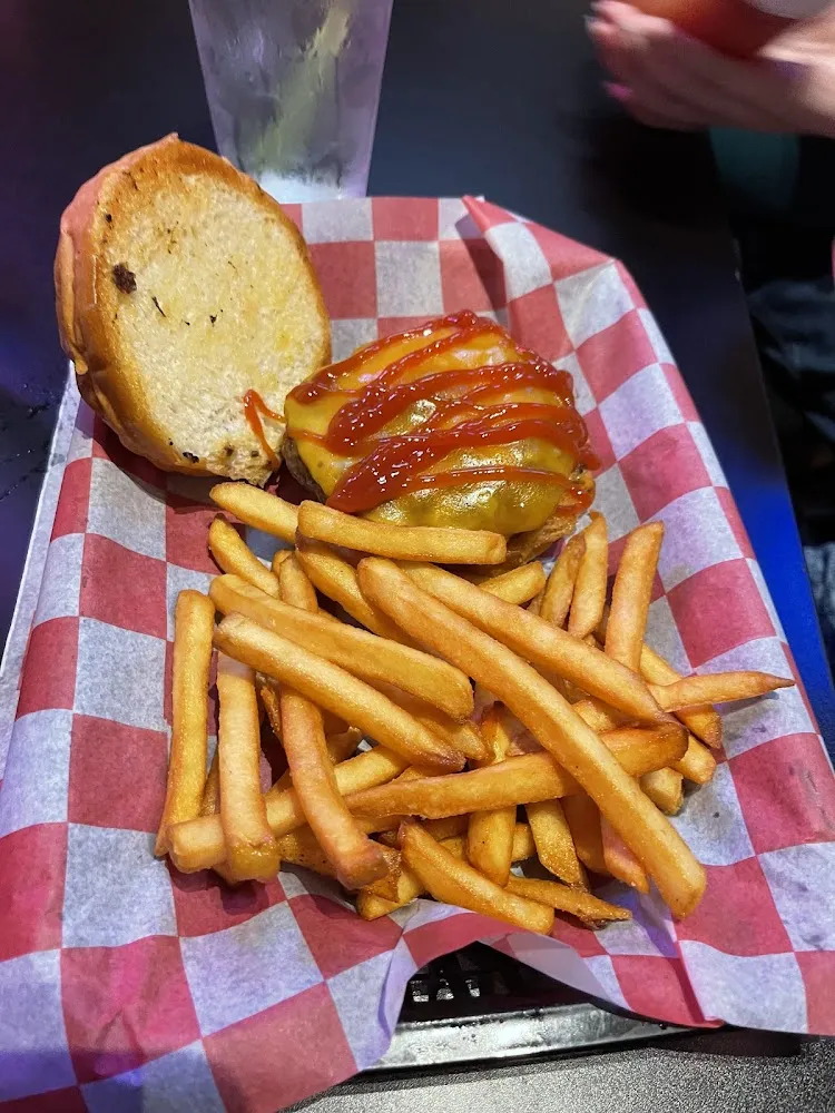 Cheese Burger Basket of Fries